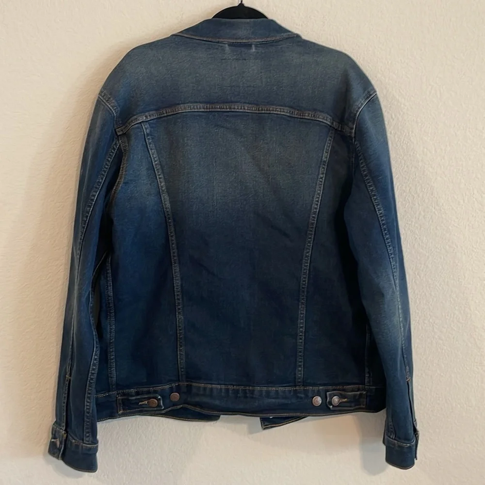 Levi’s Strauss Gold Men’s Jacket Medium Causal Cotton Blue Distressed Preppy - Picture 4 of 17
